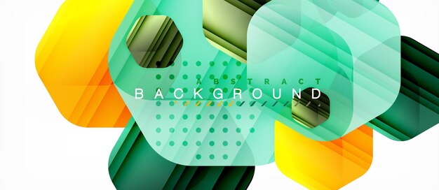 glossy color hexagons modern composition background shiny glass design