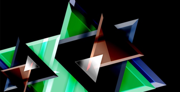 Glossy shiny triangles background