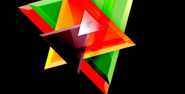 Glossy shiny triangles background