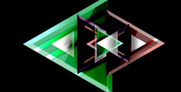 Glossy shiny triangles background