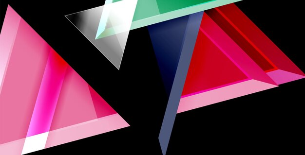Glossy shiny triangles background
