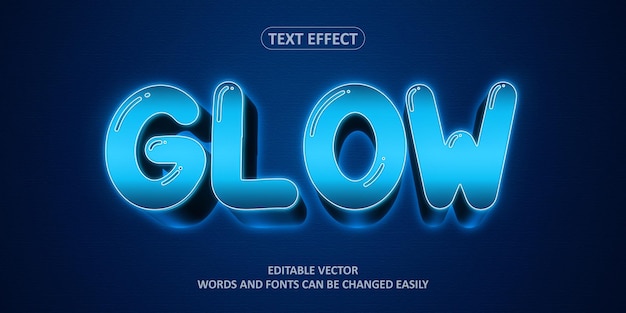 glow 3d editable text effect style with background