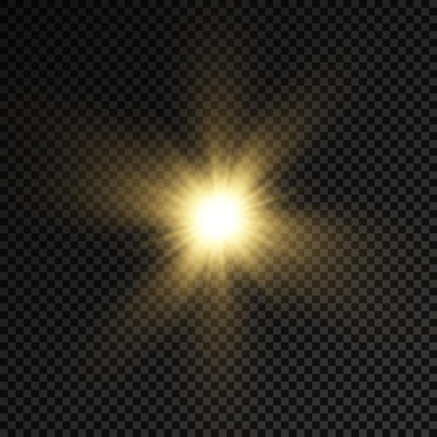 Glow bright star glowing light burst yellow sun rays flare of sunshine