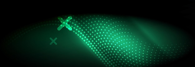 Glowing abstract wave on dark shiny motion Christmas and New Year magic space light Techno abstract background