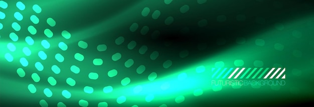 Glowing abstract wave on dark shiny motion Christmas and New Year magic space light Techno abstract background