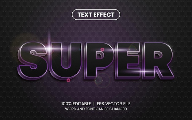 Glowing purple editable text effect template