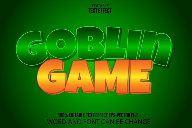 Goblin Game Editable Text Effect Modern Style