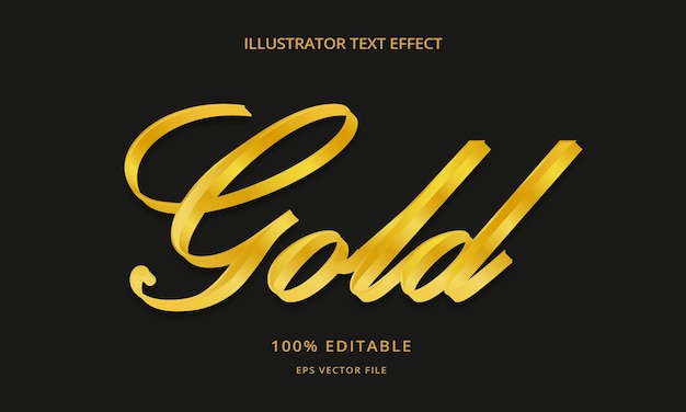 Gold 3d text effect template