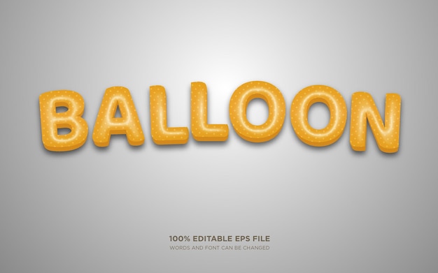 Gold Balloon 3D editable text style effect