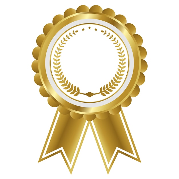 Gold medal or badge vector the best award
