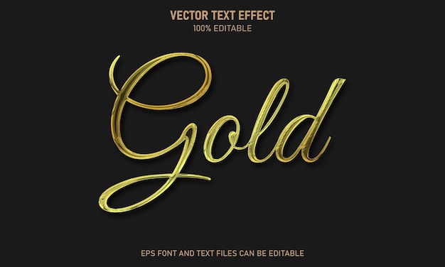 Gold realistic 3d style modern editable text effect