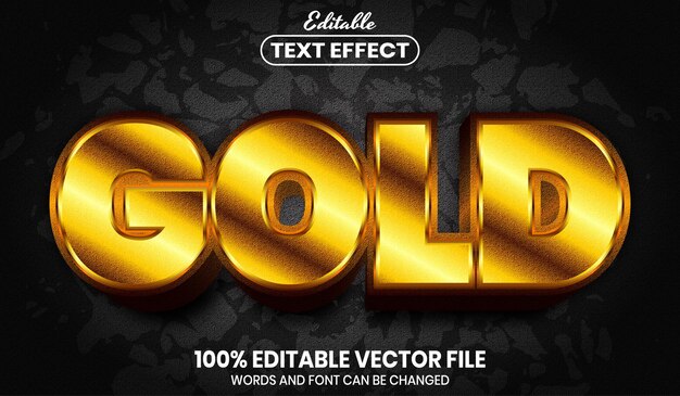Gold text, font style editable text effect