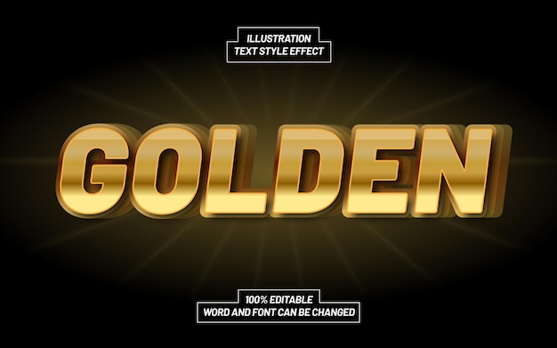 Golden 3D Bold Text Style Effect
