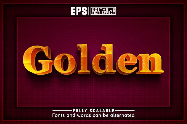 GOLDEN 3d Editable text effect