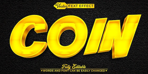 Golden Coin Vector Editable Text Effect Template