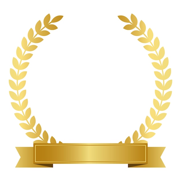 Golden Laurel Wreath With Ribbon