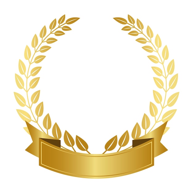Golden Laurel Wreath With Ribbon