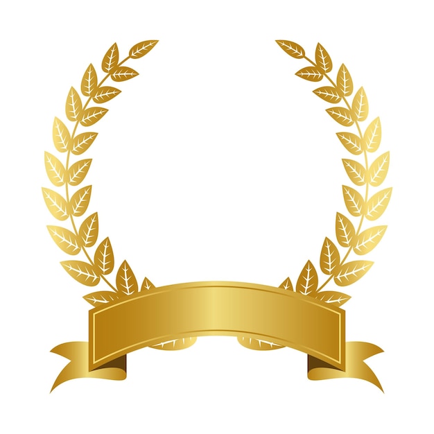 Golden Laurel Wreath With Ribbon