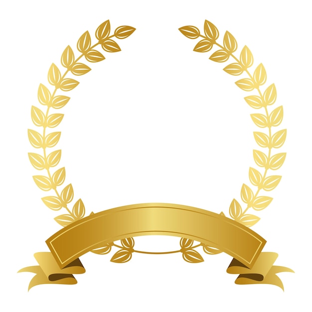 Golden Laurel Wreath With Ribbon