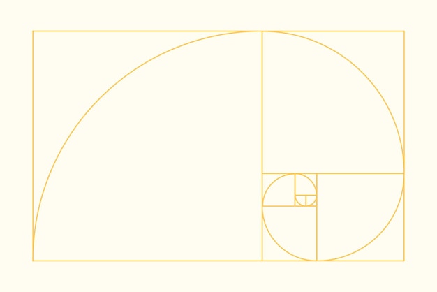 Golden ratio icon Gold proportion Geometry line spiral isolated on white background