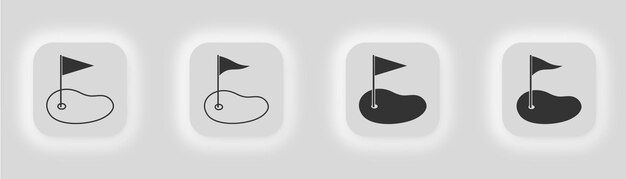 Golf flag icon Golfer hole illustration symbol Sign game vector