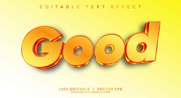 good 3d vector text effect with modern style design