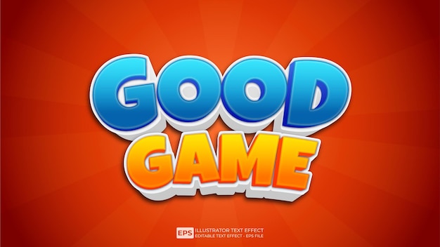 Good Game editable text effect font