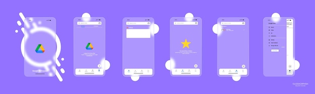 Google drive Cloud storage Glass app interface Mobile application for data storage File storage server Convenient and fast access to data Mobile application interface
