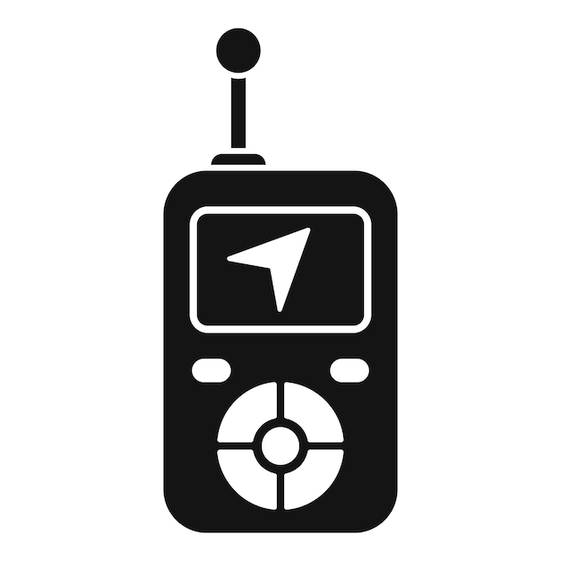 Gps navigator showing location with arrow sign on screen