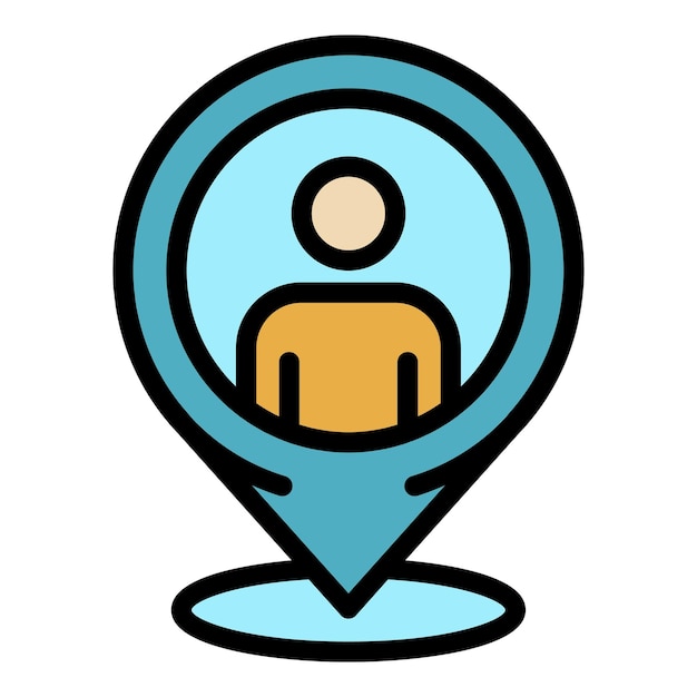gps pin headhunter icon outline gps pin headhunter vector icon color flat isolated