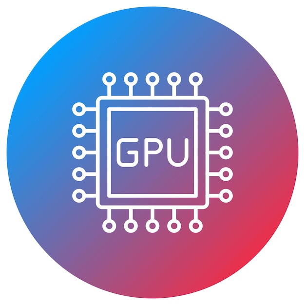 gpu icon vector image can be used for computer science