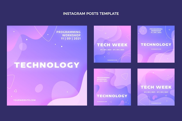 gradient abstract fluid technology instagram posts