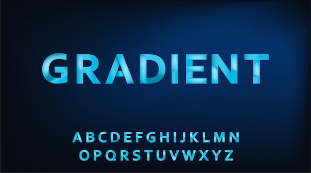 Gradient  alphabet font.