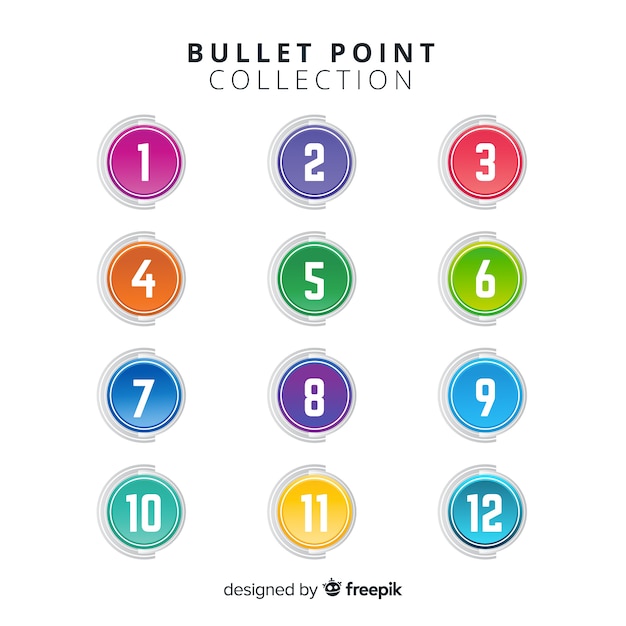 Gradient bullet point collection