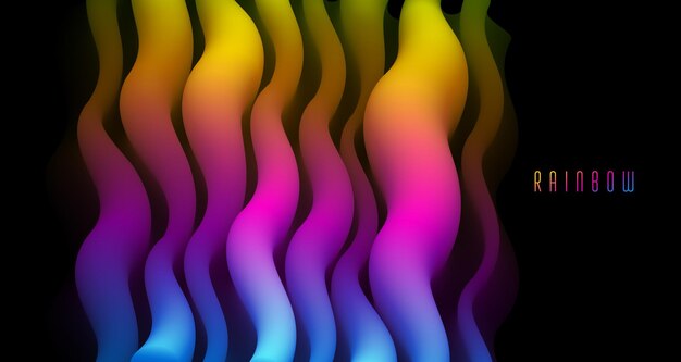 Gradient color 3D fluid shape vector abstract background, dynamic dimensional design element in motion, trendy modern style.
