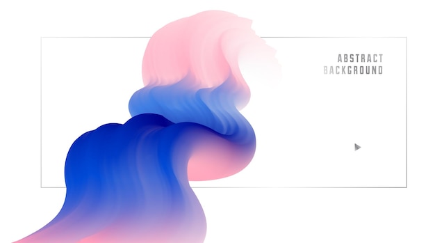 Gradient color 3D fluid shape vector abstract background, dynamic dimensional design element in motion, trendy modern style.