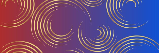 gradient color banner background with golden circle design