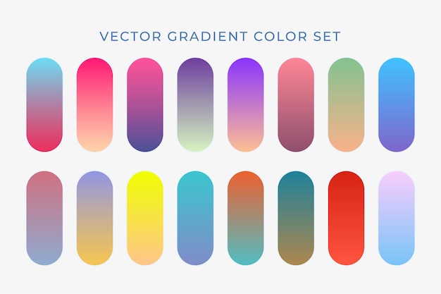 Gradient color set element set Gradient shades combination Vibrant colorful gradients color swatch
