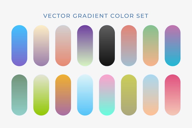 Gradient color set element set Gradient shades combination Vibrant colorful gradients color swatch