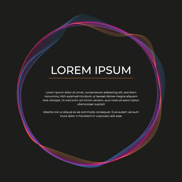 gradient color wavy lines frame