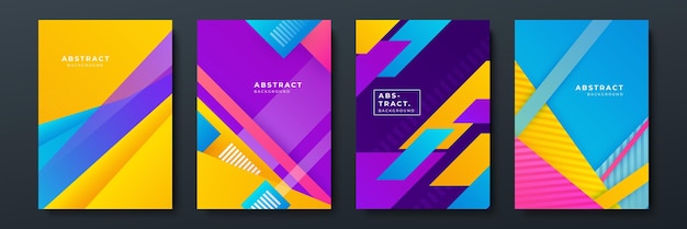 Gradient flowing geometric pattern background texture for poster cover design Minimal color abstract gradient banner template Modern vector wave shape for brochure