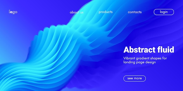 Gradient fluid shape abstract template for futuristic neon banner
