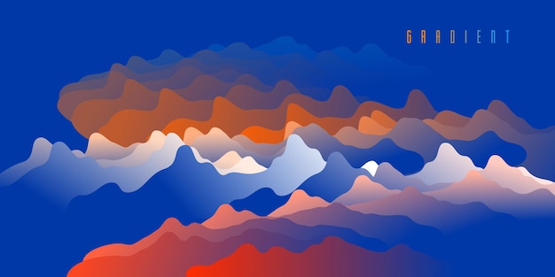 gradient fluid vector abstract shape, 3d color abstract background in modern trendy style, dynamic design element in motion.