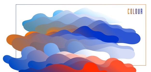 gradient fluid vector abstract shape, 3d color abstract background in modern trendy style, dynamic design element in motion.