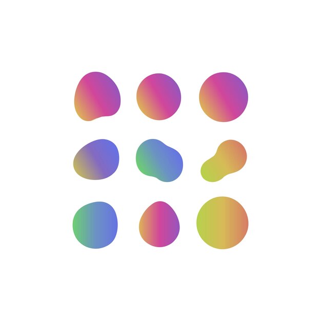 Gradient grainy shape vector set