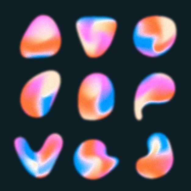 Gradient grainy shapes collection