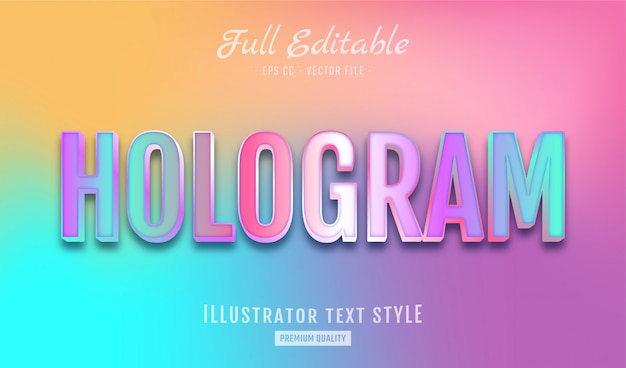Gradient Holographic Text Style Effect Premium