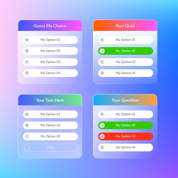 Gradient instagram poll sticker
