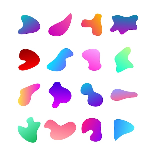 Gradient liquid blob shapes