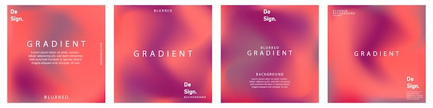 gradient mesh summer vibes background set Square colorful templates for posts banners and posters